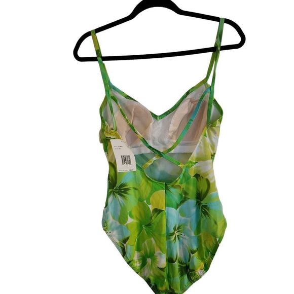 Liz Claiborne Vintage One Piece Lightly Padded High Thigh Swimsuit Size 16 - Picture 2 of 9